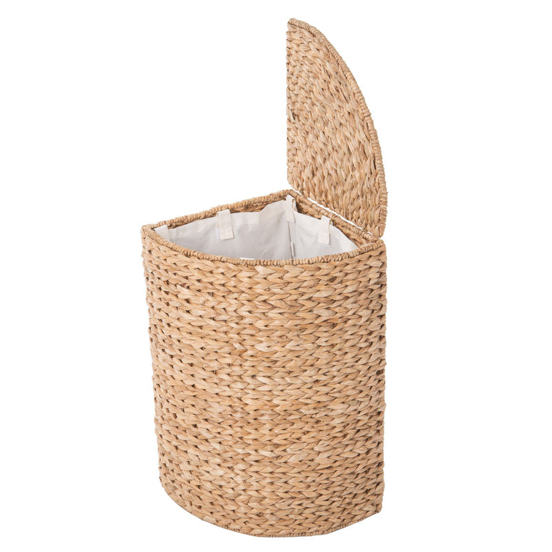 Half moon wicker sold hamper with liner